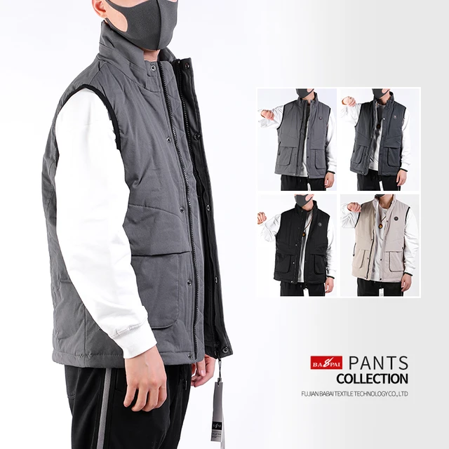 BAPAI Men's Street Fashion Sleeveless Jacket Polyester Casual Vest