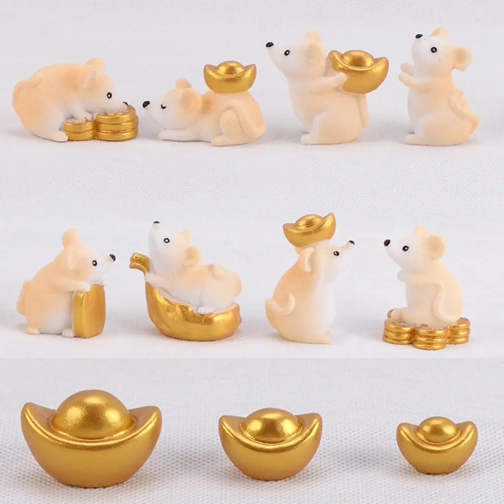 

Mini Resin Chinese Money Fortune Rat Figurine Table Car Dashboard Ornament Gift HOT