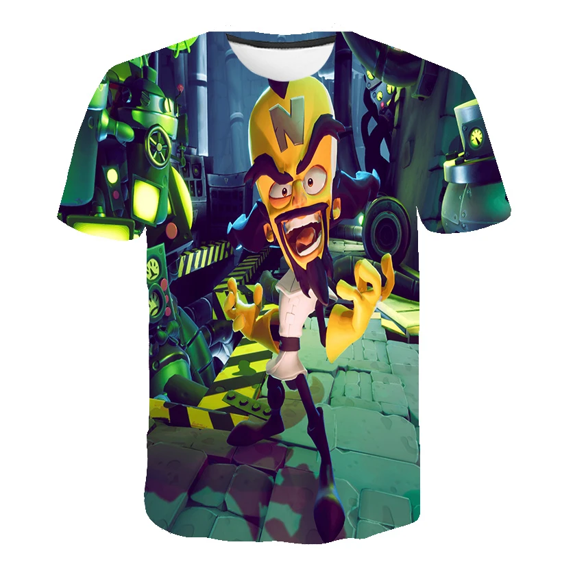 3dプリント子供ゲームクラッシュbandicoot Tシャツ少年少女クラシック漫画パターンアニメゲーム若いカジュアルtシャツキッズベビー夏トップス T Shirts Aliexpress