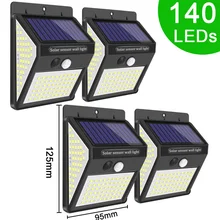 3Mode 140 LED Garden Solar Light Outdoor Motion Sensor Solar Security Light for Wall Fence Decoration PIR Waterproof Energy Lamp