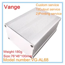 1 шт./лот, пескоструйная обработка поверхности, алюминиевая коробка для проекта 6063-T5, алюминиевый корпус diy 76*46*100 мм для электронного устройства