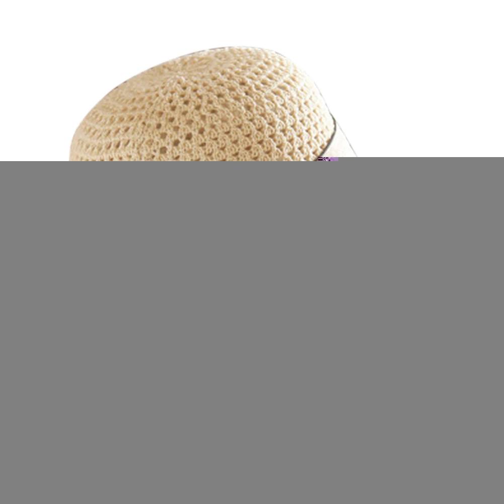 Бежевый Sun Visor Casual Outdoor Floppy Straw Hat Ribbon Wide Brim Fashion Caps Beach Women Foldable Stripe Summer - Цвет: Бежевый