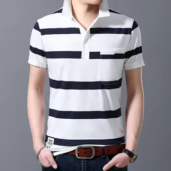 

Ymwmhu Striped Graphic Polo Shirt for Men Short Sleeve Fashion Summer Shirt Loose Fit Man Polo Shirt Street Wear Clothing Brand