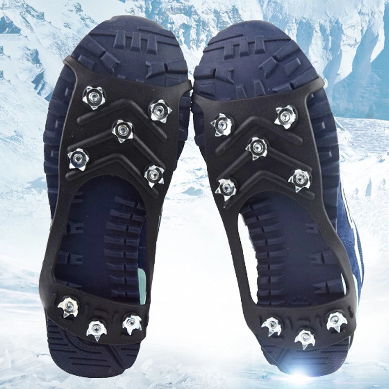 Anti-Slip Ice Gripper Spike Winter Climbing Anti-Skid Snow Spikes Grips Cleats Over Shoes Covers Crampon 1 Pair 8 studs ice gripper spike,climbing crampons
