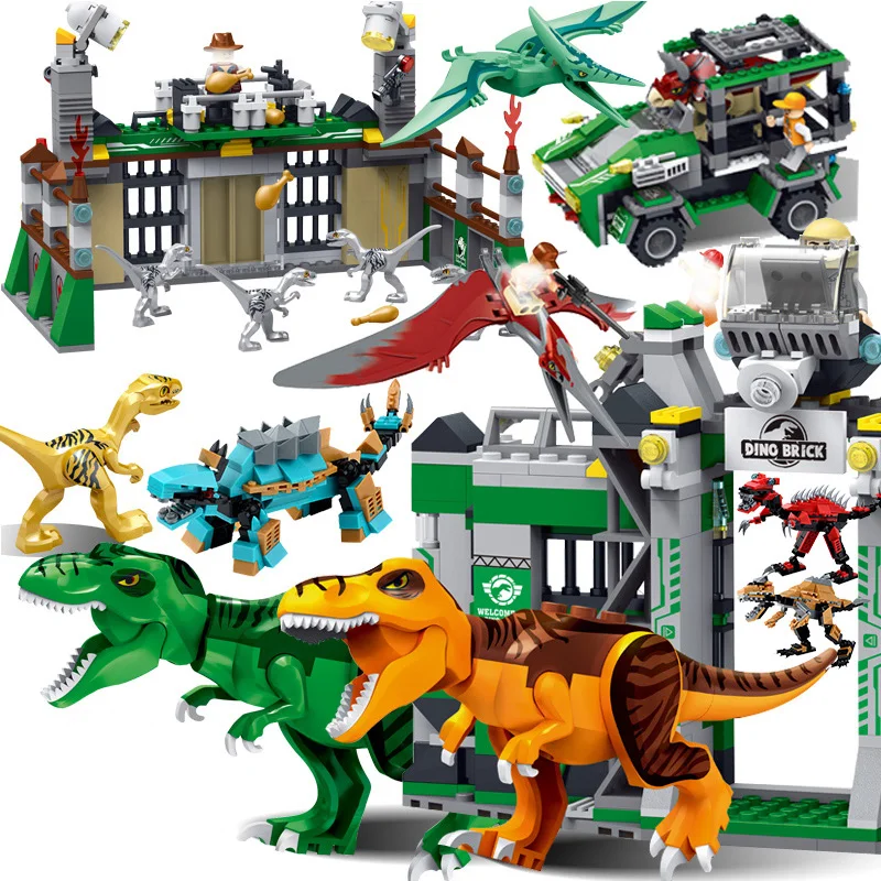 

New Jurassic World Dinosaur With 10921 10922 10927 10928 Model Building Block Brick With Legoinglys Toy Gift For Children No Box