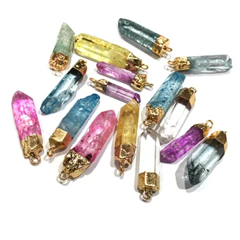 

5Pcs Colored Column Crystal Pendant-6x30-7x45mm Elegant Natural Stone Pendant Necklace New Charm Accessory Jewelry