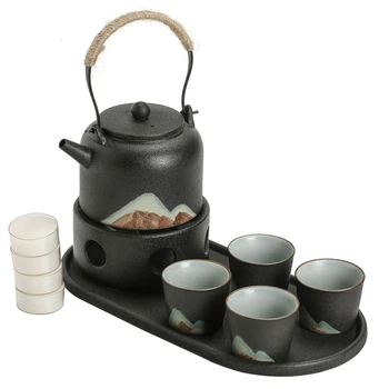 

Japanese Style Handle Kettle Kung Fu Tea Have To Work In An Office Concise Household Hand Zen Ceramics Teapot Gift Box Suit