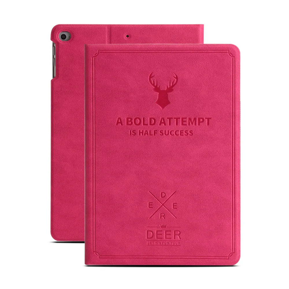 Чехол для Apple iPad Mini 4 5 чехол из искусственной кожи ультра тонкий чехол для смарт-телефона для iPad Mini 5 Чехол A1538/A1550 Funda - Цвет: Розово-красный