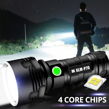 Super Krachtige XHP70 Led Zaklamp XHP50 Tactische Torch Usb Oplaadbare Linterna Waterdichte Lamp Ultra Heldere Lantaarn Camping