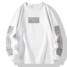 Outono Homens Casual Homens Camisolas Impressos Manga Longa Hoodies 2020 Homem Coreano Solto Pullovers Primavera Vestindo