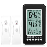 ORIA Refrigerator Thermometer 2 Wireless Sensors Indoor Outdoor Thermometer Digital Freezer Thermometer Audible Alarm 1