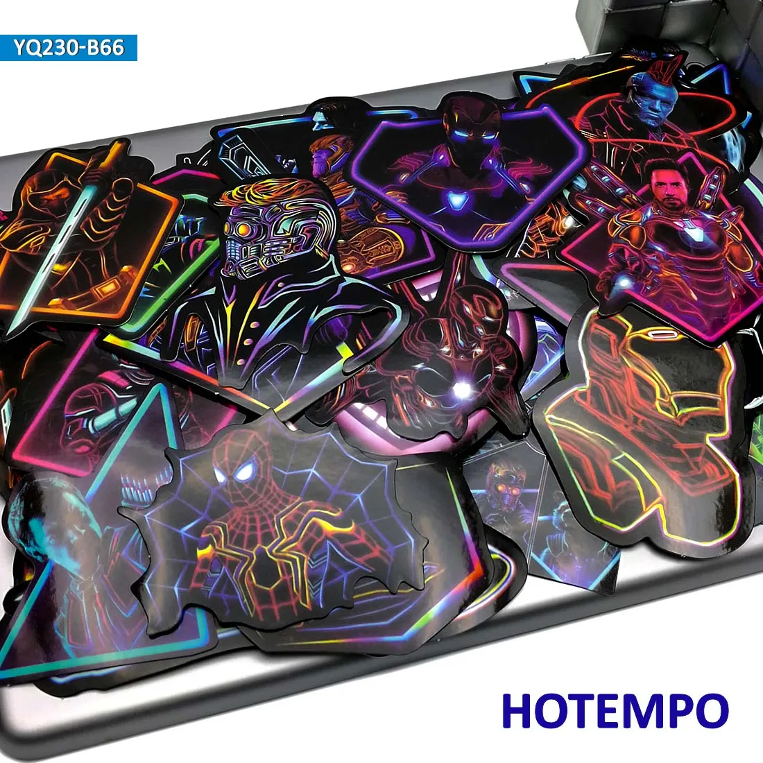 66pcs Neon Super hero Avengers Stickers for DIY Mobile Phone Laptop Luggage Suitcase Skateboard Fixed Gear Decal Stickers