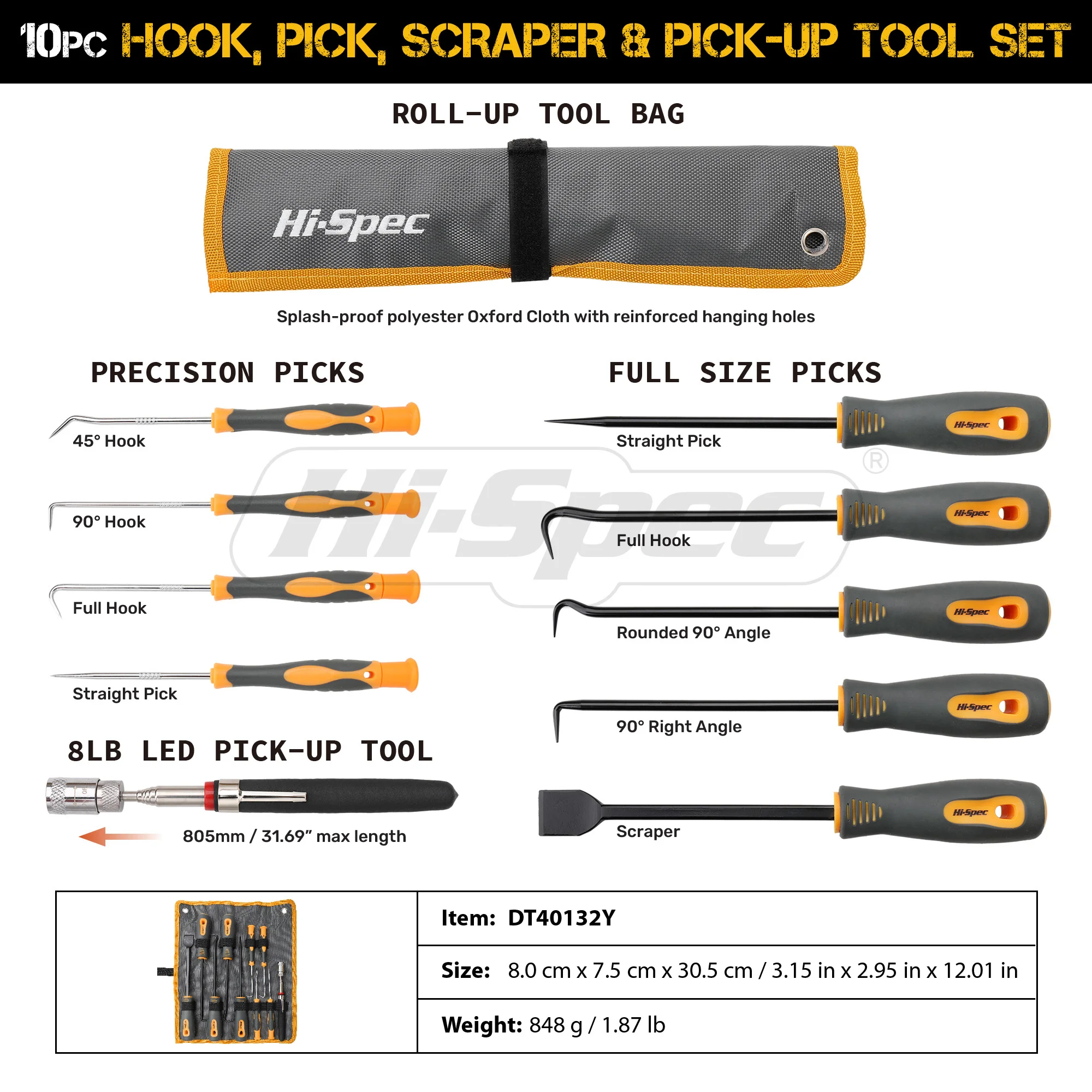 drill bit set Hi-Spec 10pcs/ Set Car Hook and Pick Set, Hose Removal Hook Set, Auto Remover Tool Set Automotive O Ring Oil Seal Gasket Puller left handed drill bit