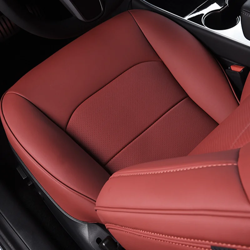 Ensemble complet de housses de siège de voiture en cuir, rouge, respirant,  intérieur automatique, 4 saisons, modèles 3 Y, 5 places, accessoires,  nouveaux styles - AliExpress