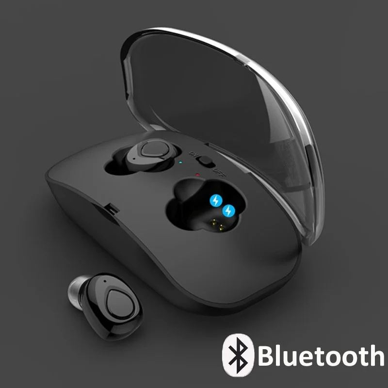 

Mini TWS Wireles Bluetooth Headphone Noise Cancelling Stereo Audio Music Play Sport In-ear Wireless Earbuds with battery charger