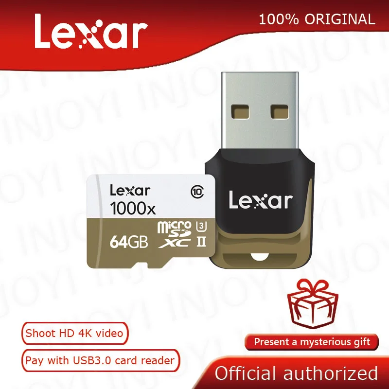 Original Lexar 128GB Micro SD 1000x Memory Card 16GB 64GB UHS II U3 Max