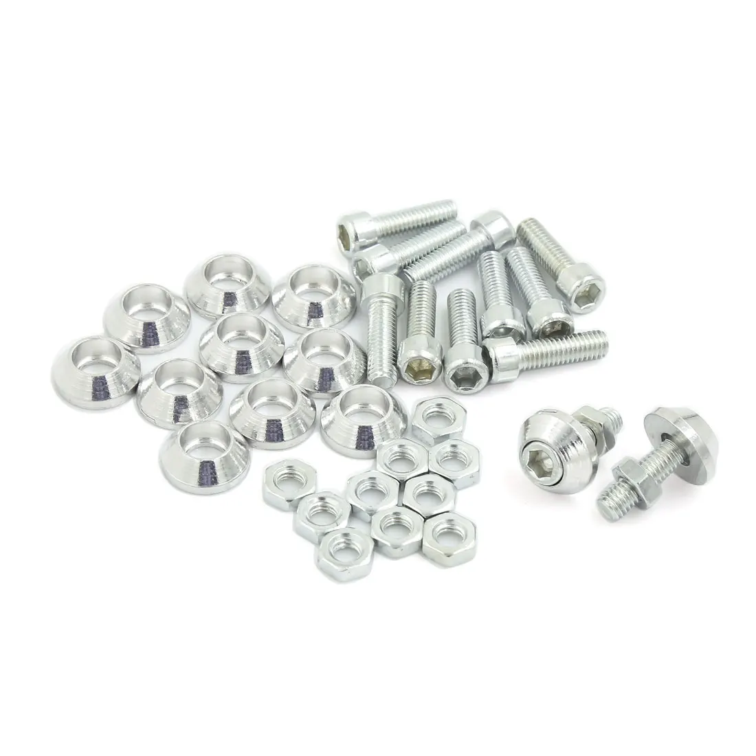 

Car Vehicle Decor 6mm Thread Dia License Plate Bolts Screws Sliver Tone 12 Pcs