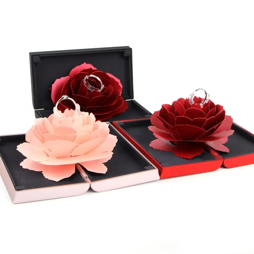 Подъемная коробка Roterende Rose Ring Box Innovatieve Perfecte verrasing Bruiloft Benodigdheden Voor Liefhebbers Органайзер подарочная коробка