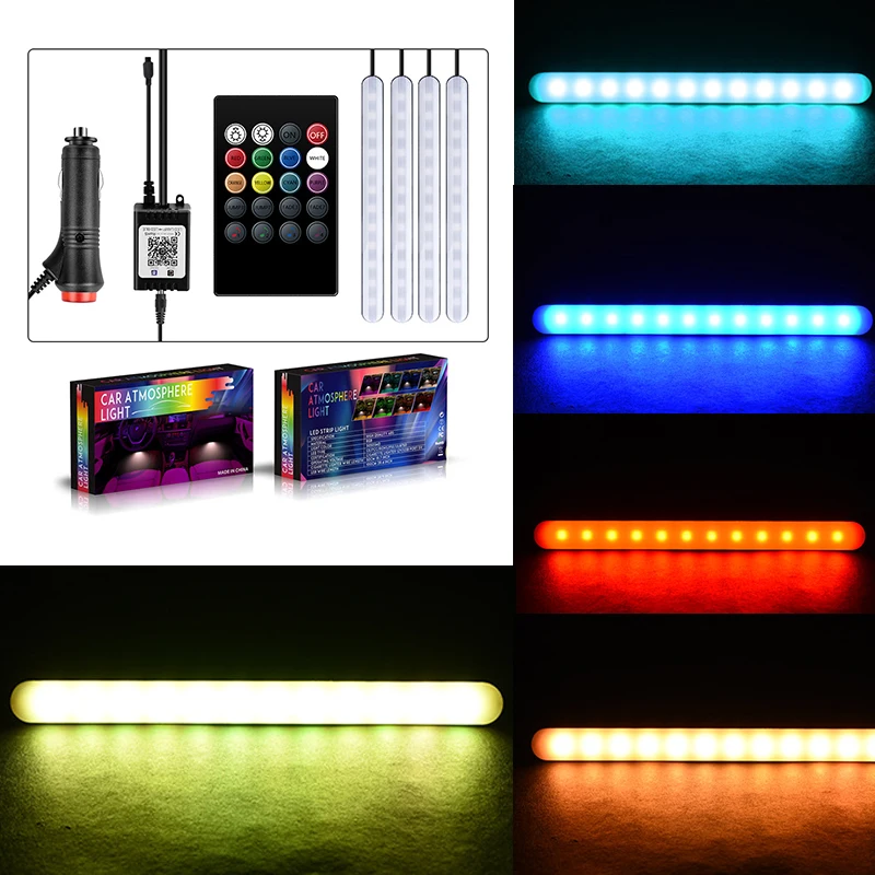 

1Sets Car Interior Atmosphere Lamp LED Strip Auto Car Ambient Light APP Control USB RGB Car LED Decorative Lights