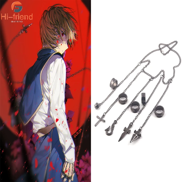 Hunter X Hunter Kurapika Chain Ring Japanese Anime Cosplay Metal Punk  Accessory