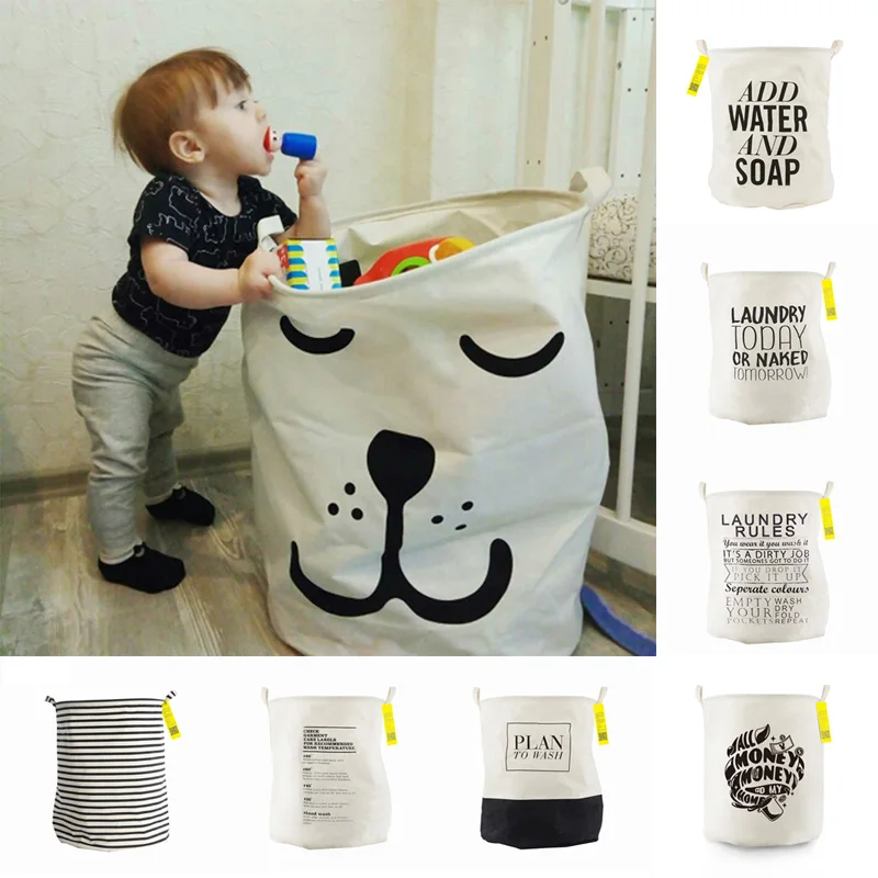 

Large Capacity Sundries Storage Barrels Waterproof Laundry Basket Multifunction 40*50cm Collapsible Kids Toy Organizer