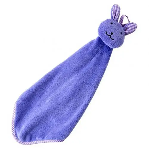 2 шт., милый мультяшный кролик, голова, коралловый флис, впитывающий воду, полотенце, шарф - Цвет: Фиолетовый