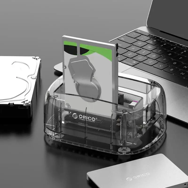 ORICO 2 отсека прозрачный SATA для USB-C USB 3,0 док-станция для 2,5/3,5 дюймов hdd жесткий диск Док-станция для Windows/для MAC/для Linux
