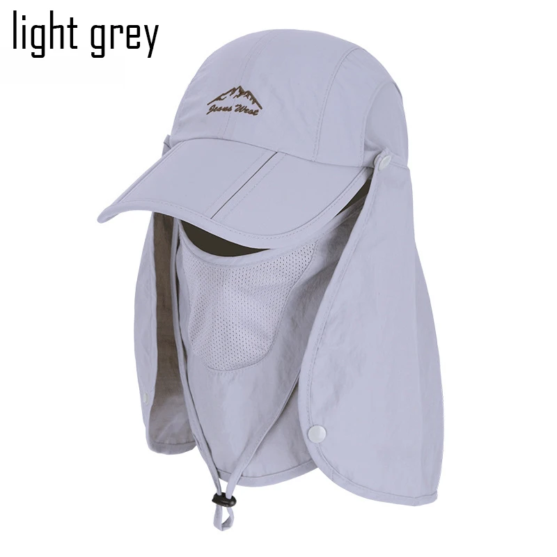 02light grey На открытом воздухе Campping Пеший Туризм Козырек Кепка Солнцезащитная для рыбалки защита от ультрафиолетового излучения Лицо Шея крышка головные уборы для рыбалки, защиты от солнца Защитная Кепка Солнцезащитная Складная - Цвет: 02light grey
