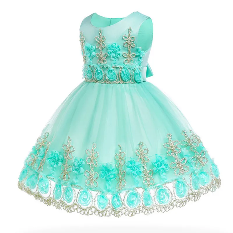От 0 до 24 месяцев) платье для маленьких девочек новое летнее праздничное платье с декором платье принцессы для дня рождения для девочек 1 год одежда для малышей