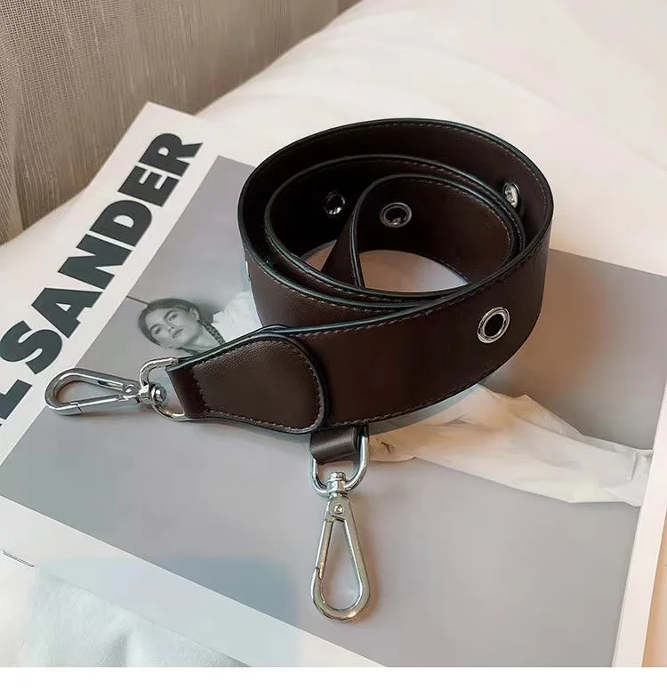 PU Leather Rivet Bag Strap Women Shoulder Crossbody Bag Belt Solid Wide Strap Bag Part Accessories Female Messenger Bag Strap