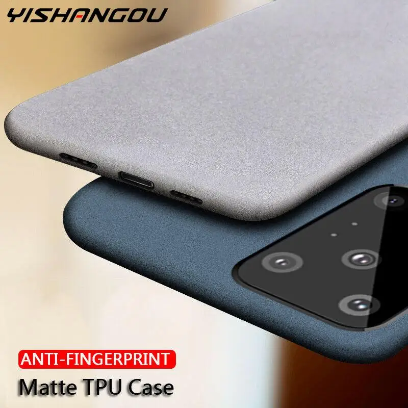 

Sandstone Grain Matte Slim Shockproof Soft Silicone Case For Samsung S20 FE Note 20 Ultra 10 9 8 S10 Lite S9 S8 Plus M51 S7 Edge