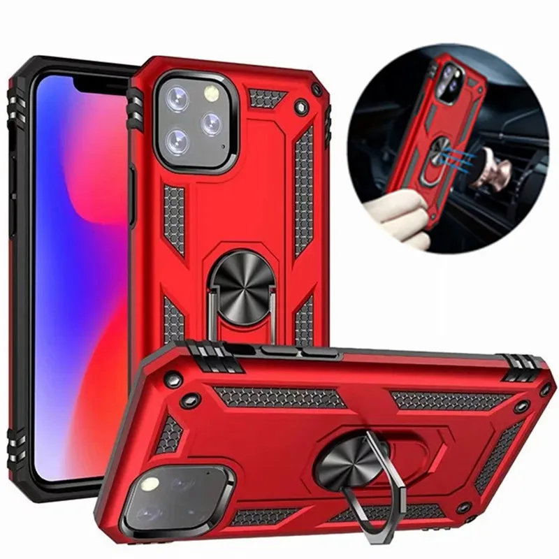 

For iphone 11 Pro Max 7 8 6 6S Plus Case Luxury Armor Magentic Ring Silicone Phone Case for iphone X XR XS Max Back Cover