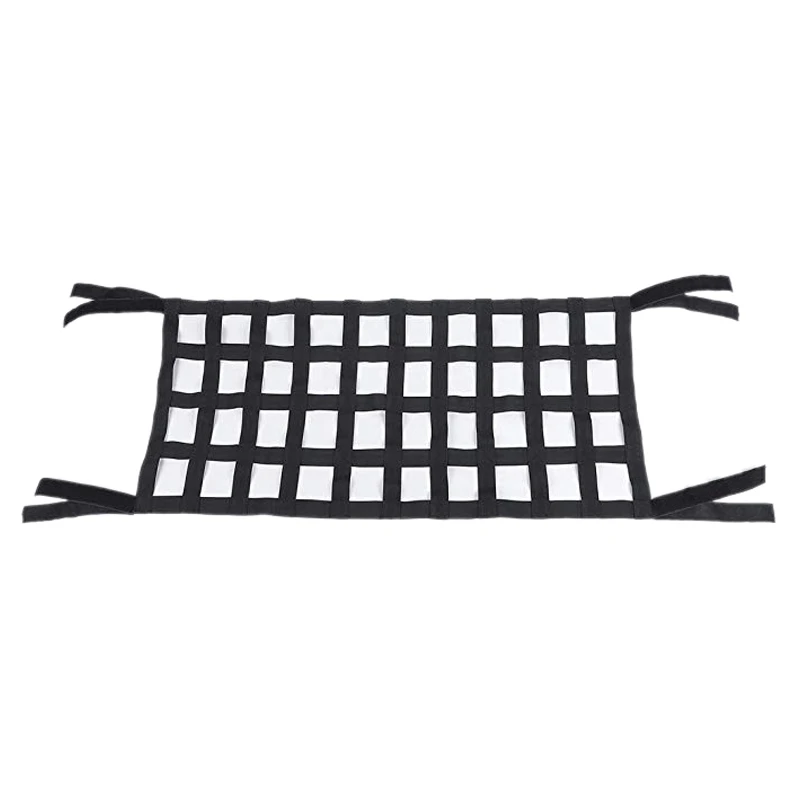 

Black Oxford Cloth Multifunctional Magic Sticker Roof Storage Hammock Roof Protection Net 4X10 Mesh Suitable For Jeep Wrangler