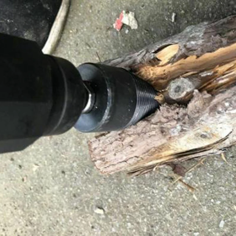Hex Shank Firewood Splitter Machine Drill Wood Cone Reamer Punch Driver Drill Bit Split Drilling Tools