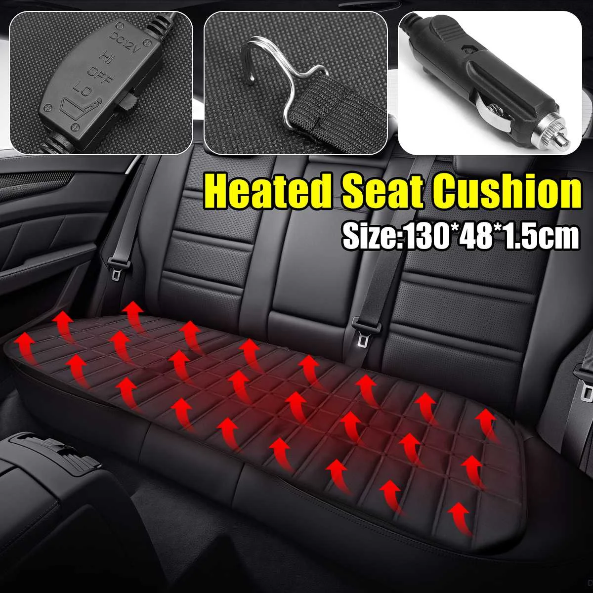 

12V Car Rear Back Heated Heating Seat Cushion Cover Pad Winter Car Auto Warmer Heater Automotive Accessories 42W