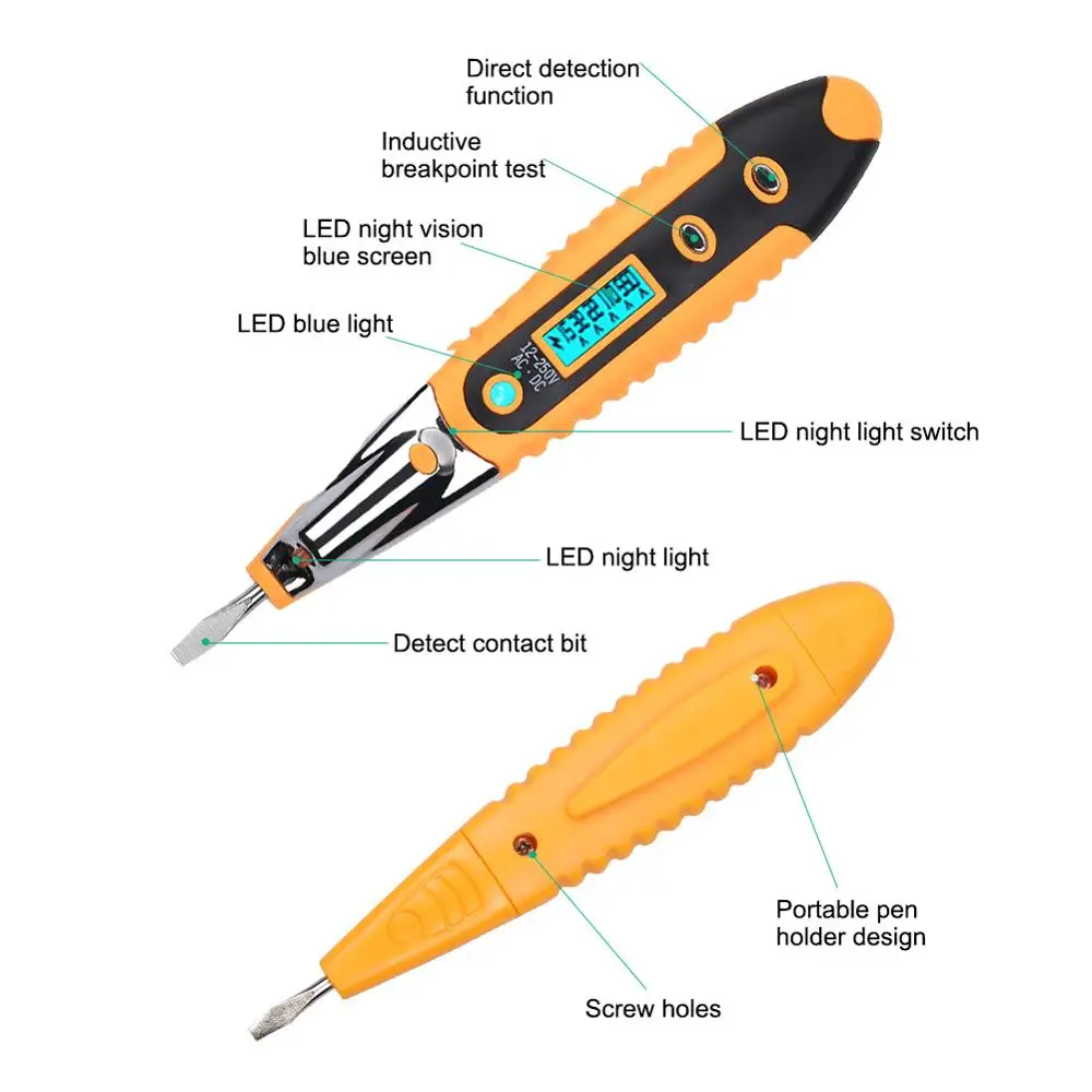 Контактный тестер ручка 12-220 В детекторы напряжения переменного тока тест er метр вольт ток Электрический тест карандаш многофункциональный инструмент