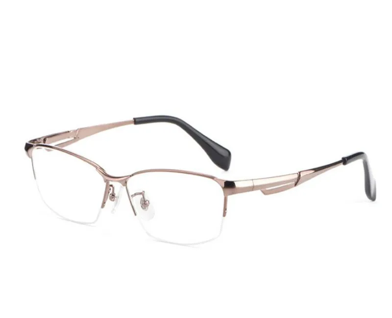 Business New Men Pure Titanium Half Rim Progressive Multi-focal Lens Eyewear See Near Far Brand Design Reading Eyeglasses Men