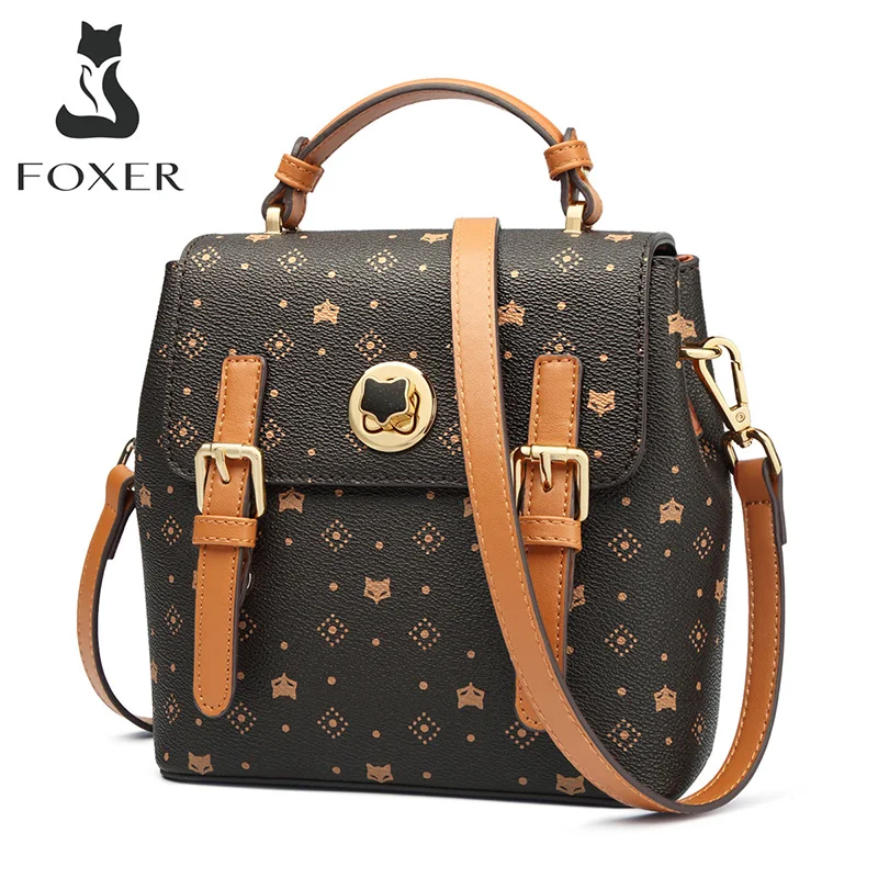Backpack FOXER Purse Crossbody-Shoulder-Bag Classical Women Youth PVC No Tote Signature