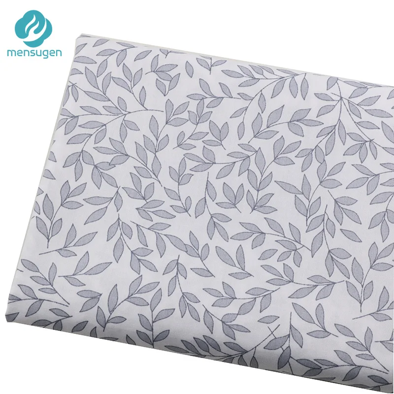 Fabric Meter Grey Leaves Cotton Sewing Fabrics for Girls Dresses Blankets Bed Sheet Cushions DIY Patchwork | Дом и сад