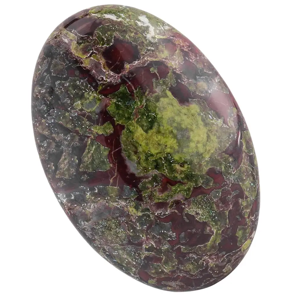 

TUMBEELLUWA 1Pcs Dragon Bloodstone Oval Polished Palm Stone, Worry Stone Pocket Healing Crystal Reiki Balancing 60mmx40mmx20mm