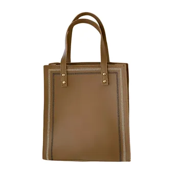 

Women's Fashion Retro Bag Thick Line Rivets Colorblock Diagonal Package Large Capacity Shoulder Bag Waterproof Wild Tote 1202