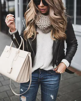 

Punk Women Jacket Girl Leather Jacket Coat Zipper Long Sleeve Winter Coat Women Casual Motorcycle Biker Black Outwear Plus Size