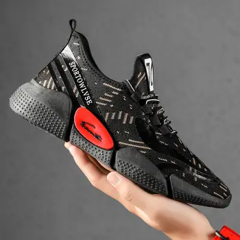 

Fashion Men Sneakers Mesh Casual Shoes Lac-up Mens Shoes Lightweight Vulcanize Shoes Walking Sneakers Zapatillas Hombre