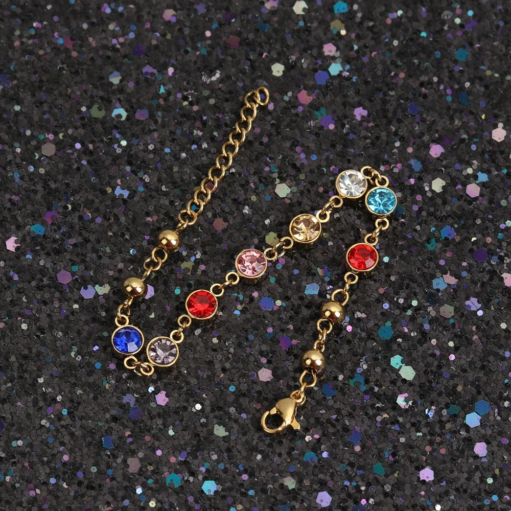 DoreenBeads, модный браслет, 304, нержавеющая сталь и стекло, браслеты, золото, многоцветный, черный, белый, ювелирное изделие, амулеты длиной 14 см, 1 шт