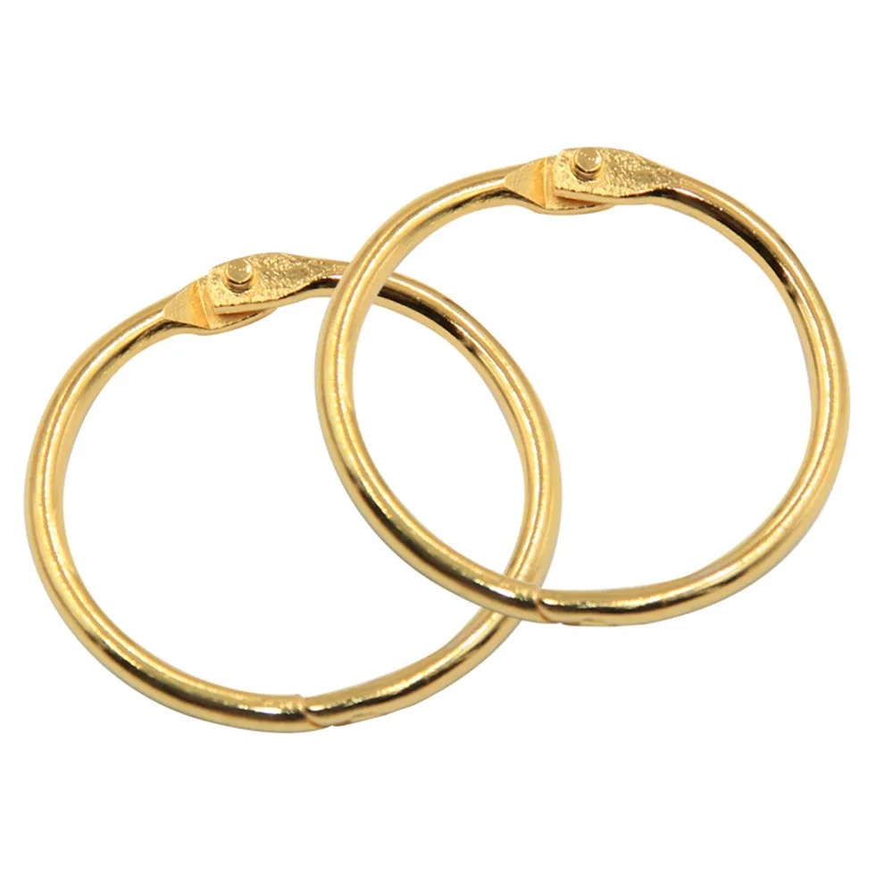 5 шт. металлические золотые кольца для переплетения книг 30-38 мм, брелок для скрапбукинга, металлические кольца для офиса и школы