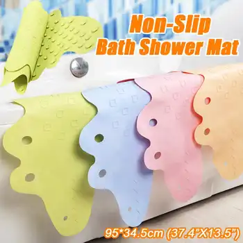 

95*34.5cm Long Non-slip Bathroom Mat Safety Shower Bath Mat Strong Suction Grip Massage Pad Bathroom Carpet for Home
