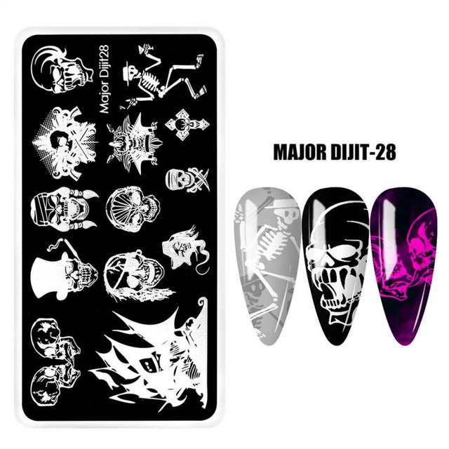 irregular shape Nail Stamping Plates Skull Template Dot Point Image Printing Stencil Nail print template Manicuring Tool