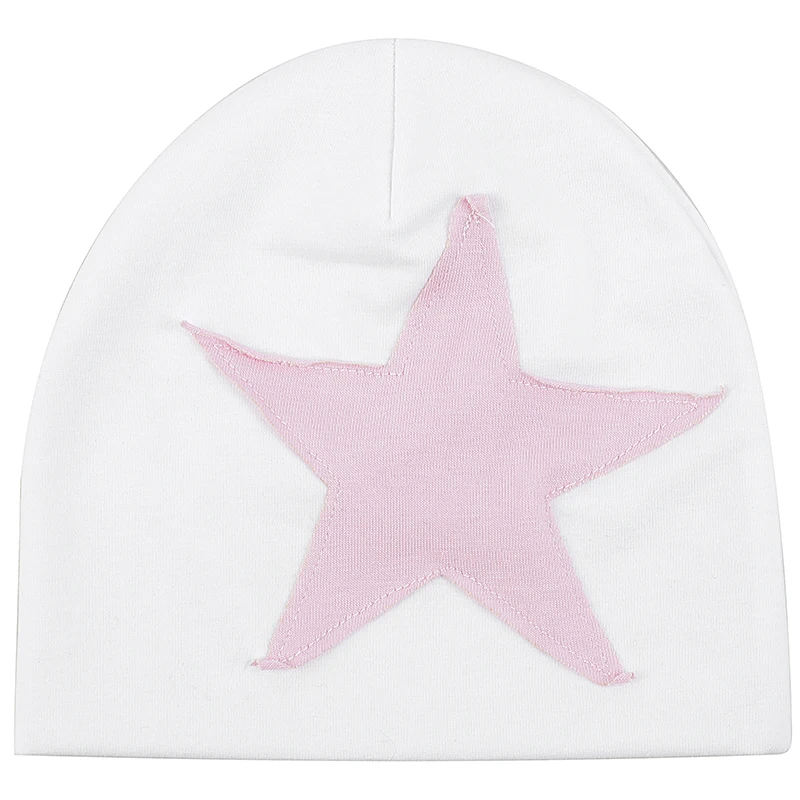 pink white 0-3 месяца шапка для новорожденного шляпа пуловер со звездами Кепки череп Кепки s для детей Ангел Детские Зимние Стеганные куртки Теплый Хлопковый жакет Шапки - Цвет: pink white