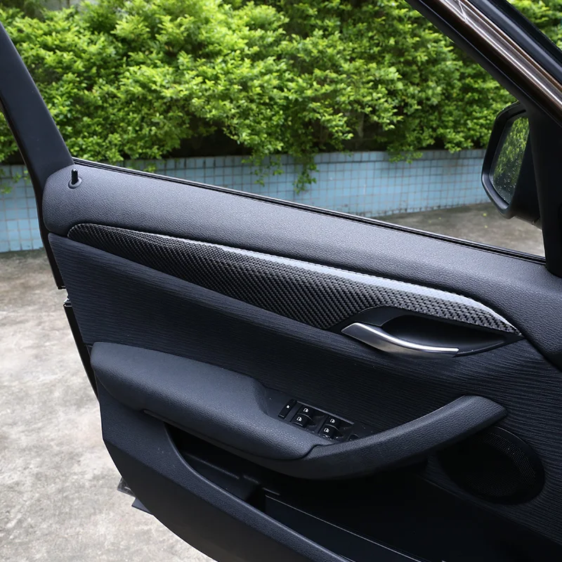 Car Real  Carbon Fiber Interior Door Decoration Panel Cover Trim Accessories  For BMW X1 E84 2010-2015