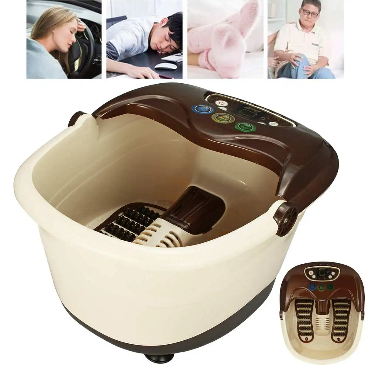 

Foot Bath Tub Household Feet Massage Fully Automatic Heating Foot Pneumatic Roller Feet Barrel Foot Health Care Foot Bath Wholes